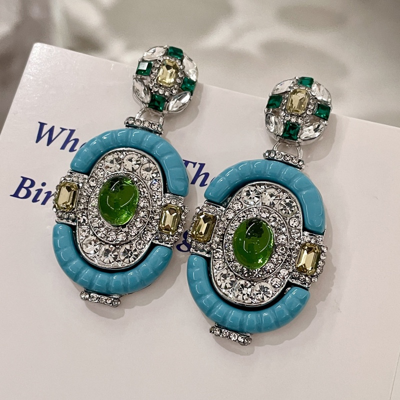 Women'S Fashion Victorian Era - Anting-anting gantung perak zamrud pirus vintage