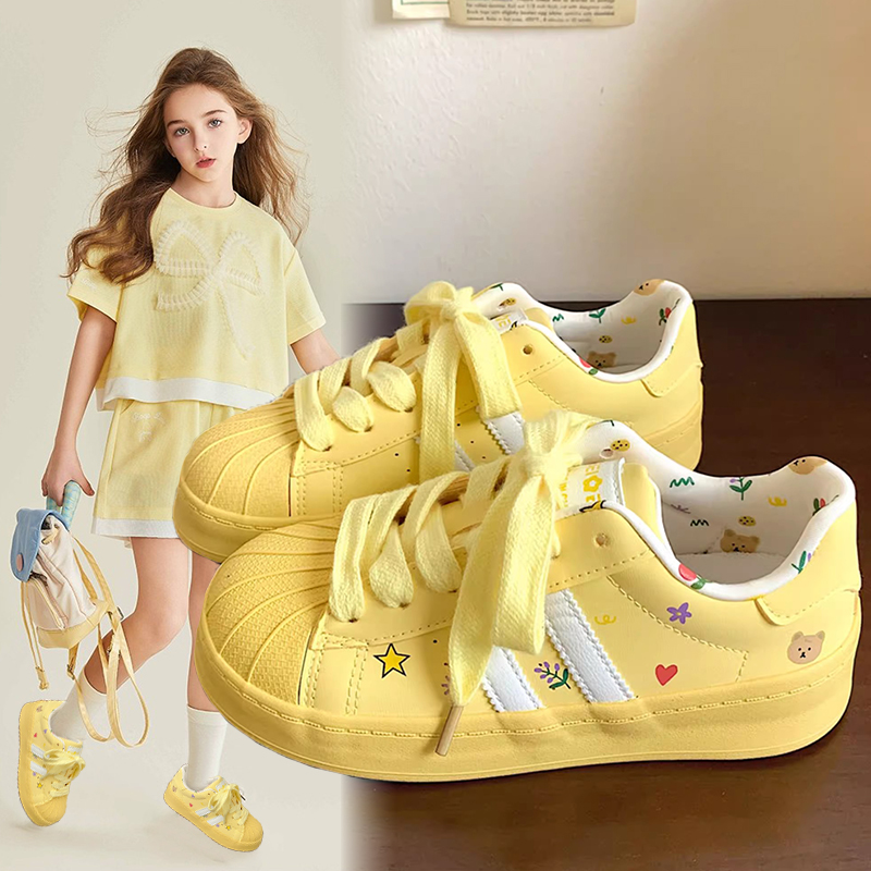 Women'S Yellow Fashion Sneakers - Sepatu Olahraga Anak 2025 Musim Gugur
