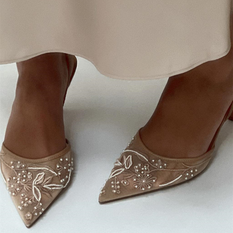 Women Fashion Brand - Sandal Hak Tinggi Wanita Model Renda