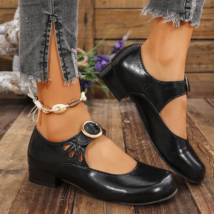 Women Fashion Heels - Sepatu Wanita Model Buckle Baru Nyaman