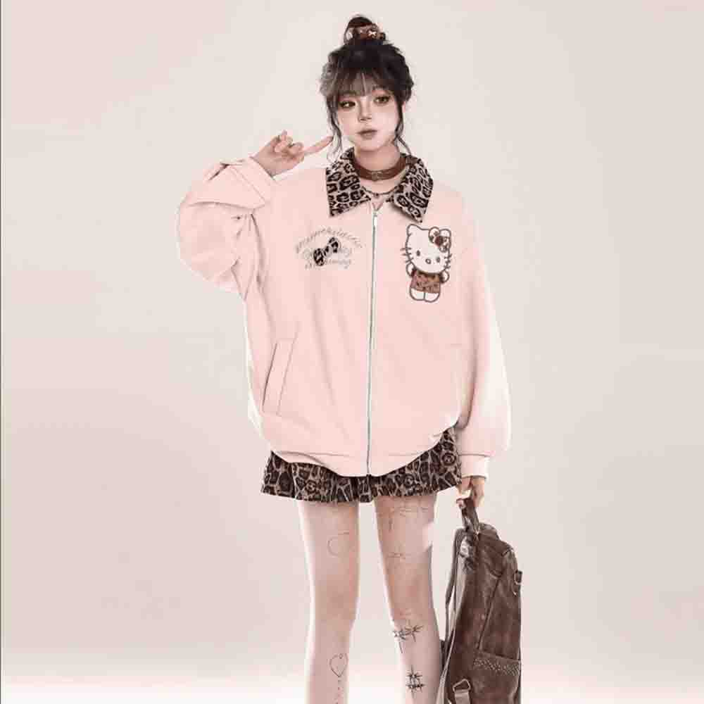 Women'S Fashion Jackets - Sanrio Hello Kitties Y2K Jaket Cetak