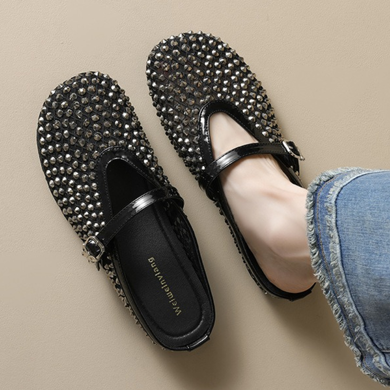 Women Fashion Brand - Sandal Merek Berlian Imitasi Jaring Sandal