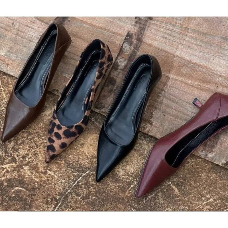 Women Fashion Heels - 2024 wanita seksi High Heels Burgundy