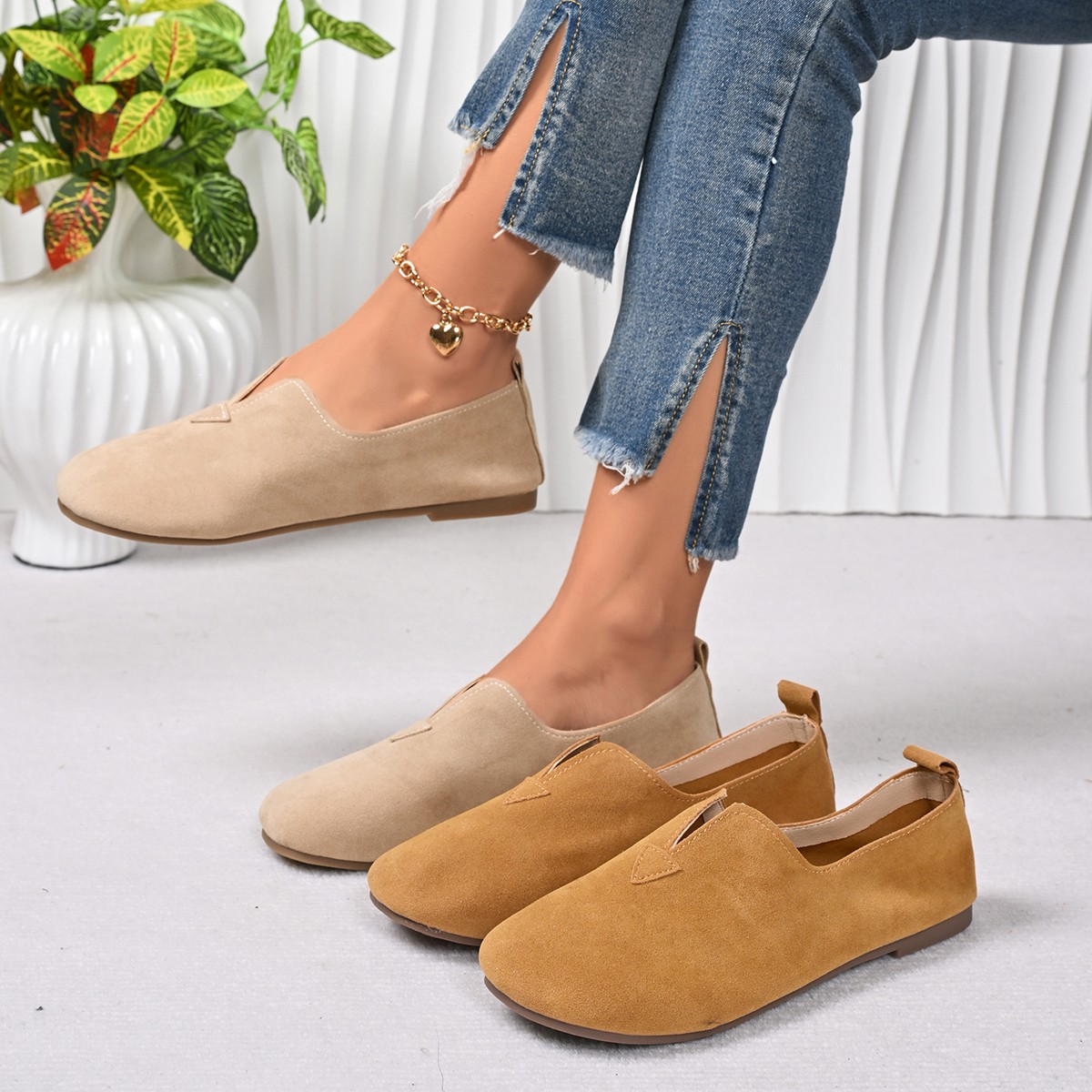 Women'S Fashion Quick Delivery - Sepatu Flat Wanita Slip-on Ujung Bulat