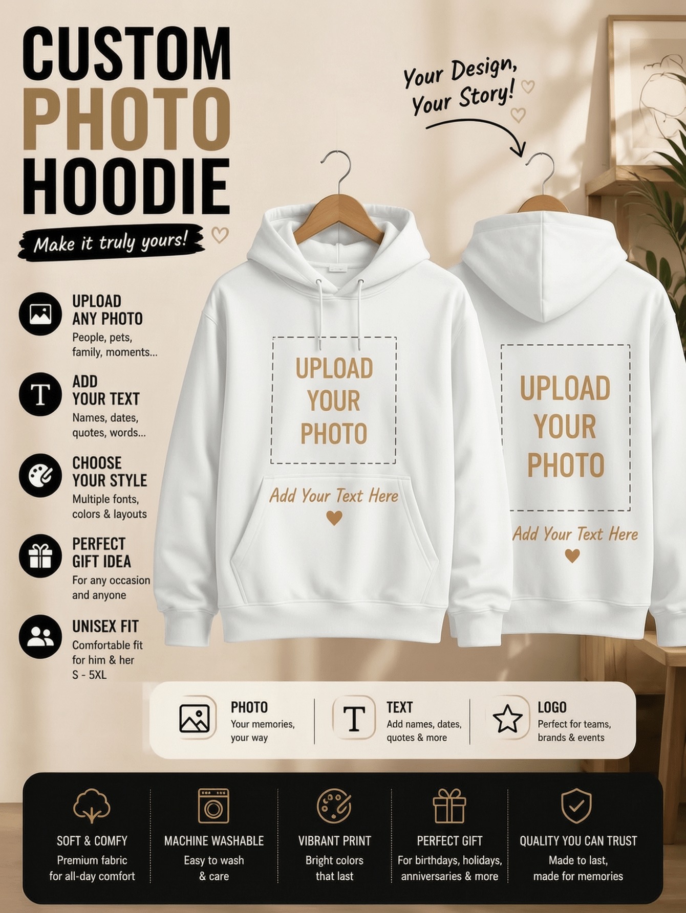 Hoodie Women Oversized - Hoodie Wanita Musim Dingin Kustom, Sweatshirt