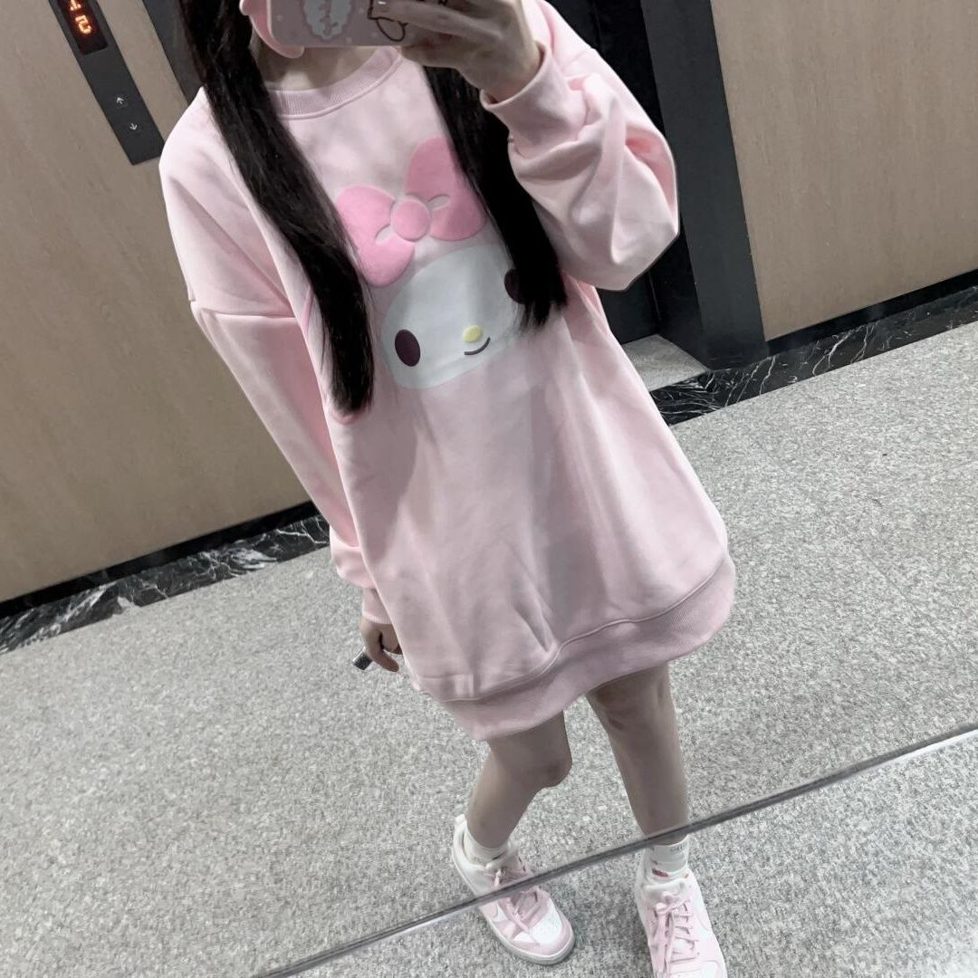 Hoodie Women Oversized - Hoodie Sanrio Hello Kitty Bermotif Cetak,