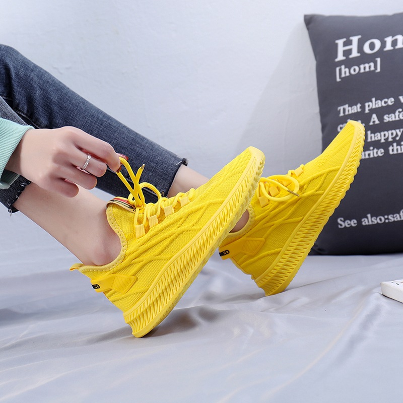 Women'S Yellow Fashion Sneakers - Sepatu Sneakers Wanita Musim Semi 2026,