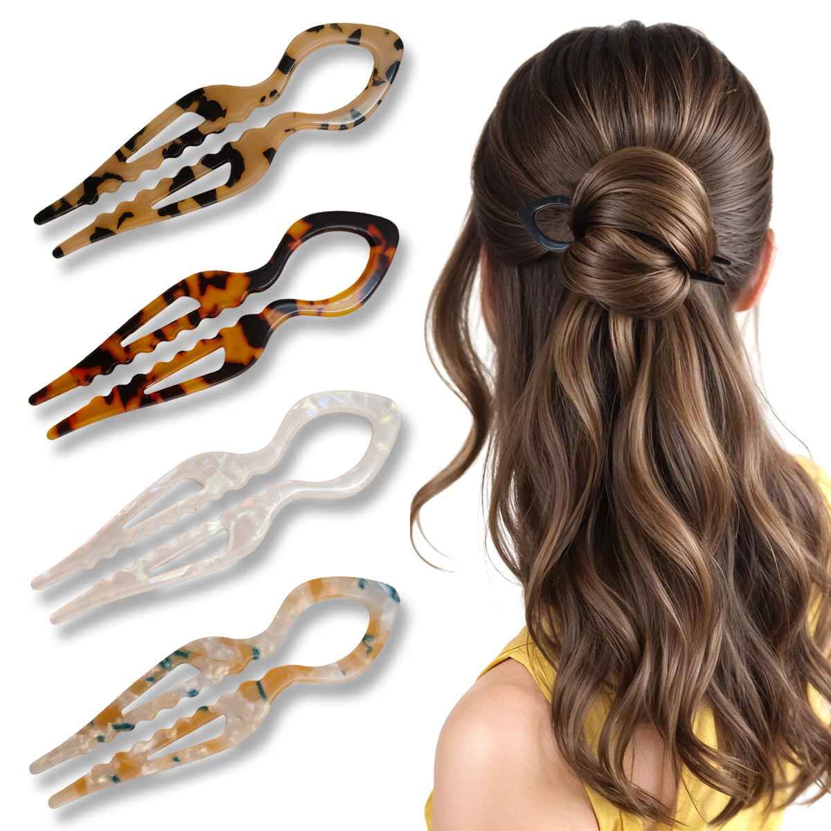 Jepit Rambut Bentuk U Akrilik  - Women Fashion Hub ulasan dan harga