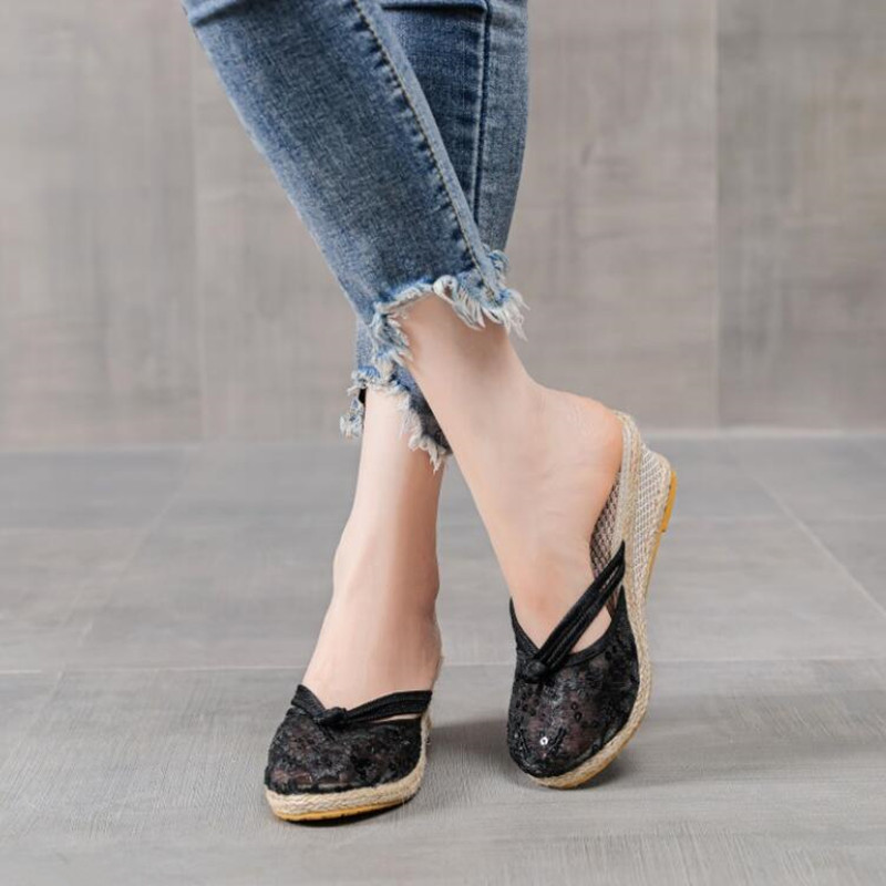 Sandal Wedges Jaring Udara unt - Women Fashion Heels ulasan dan harga