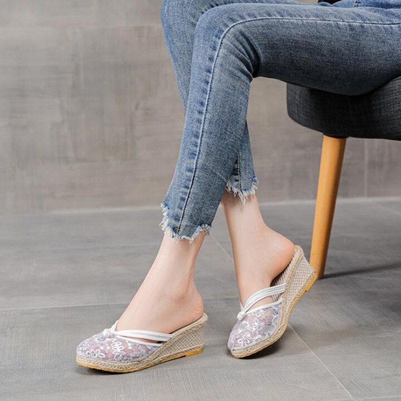 Sandal Wedges Jaring Udara unt - Women Fashion Heels ulasan dan harga
