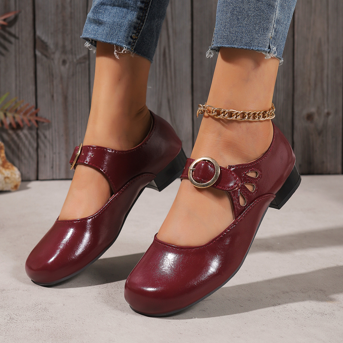 Sepatu Wanita Model Buckle Bar - Women Fashion Heels ulasan dan harga