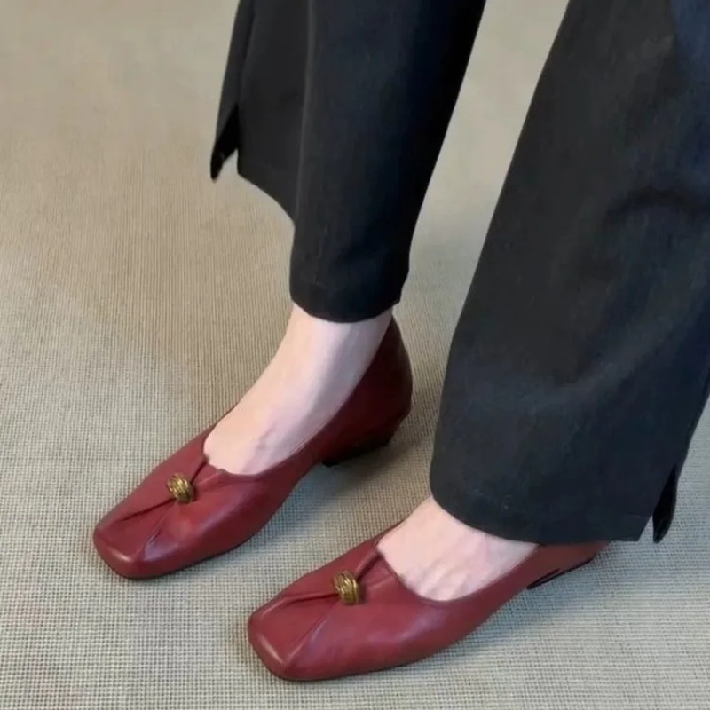 Sepatu Kulit Wanita Model Slip - Women Fashion Heels ulasan dan harga