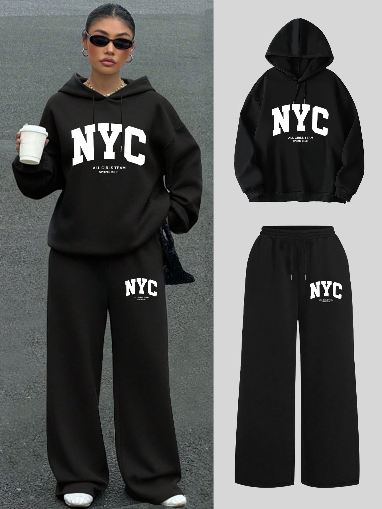 Setelan Olahraga Wanita NYC Pr - Hoodie Women Oversized ulasan dan harga