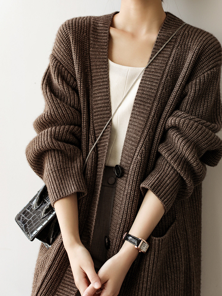 Kardigan Rajut Panjang Longgar - Women'S Fashion Gilet ulasan dan harga