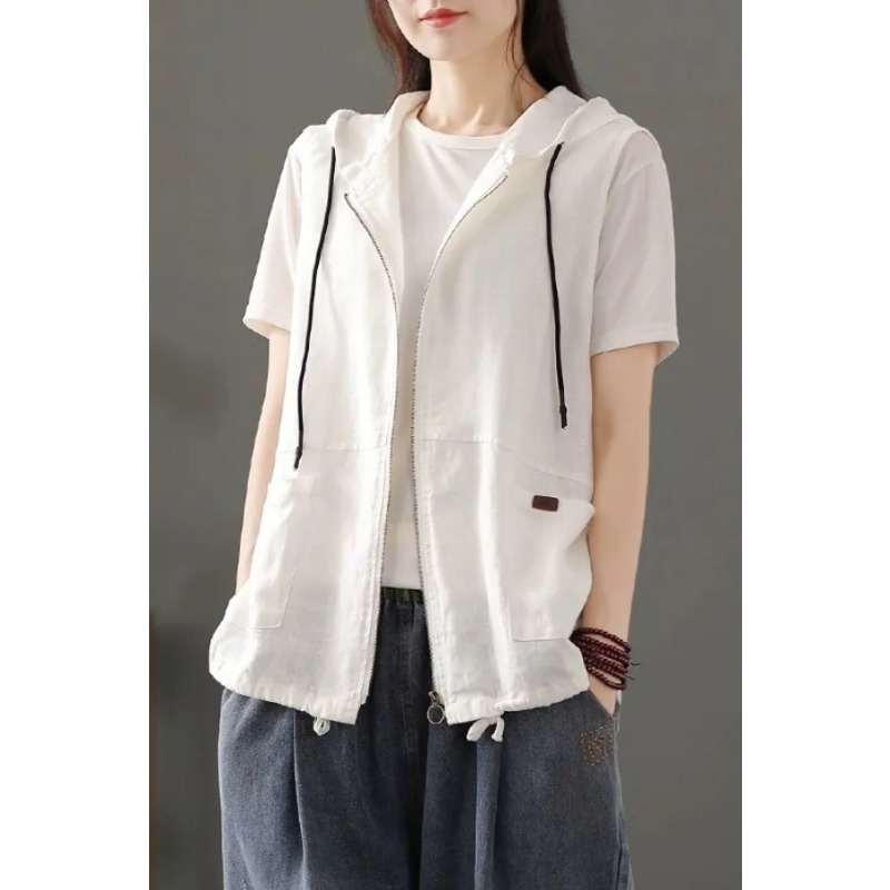 Rompi Wanita Putih Bahan Linen - Women'S Fashion Gilet ulasan dan harga