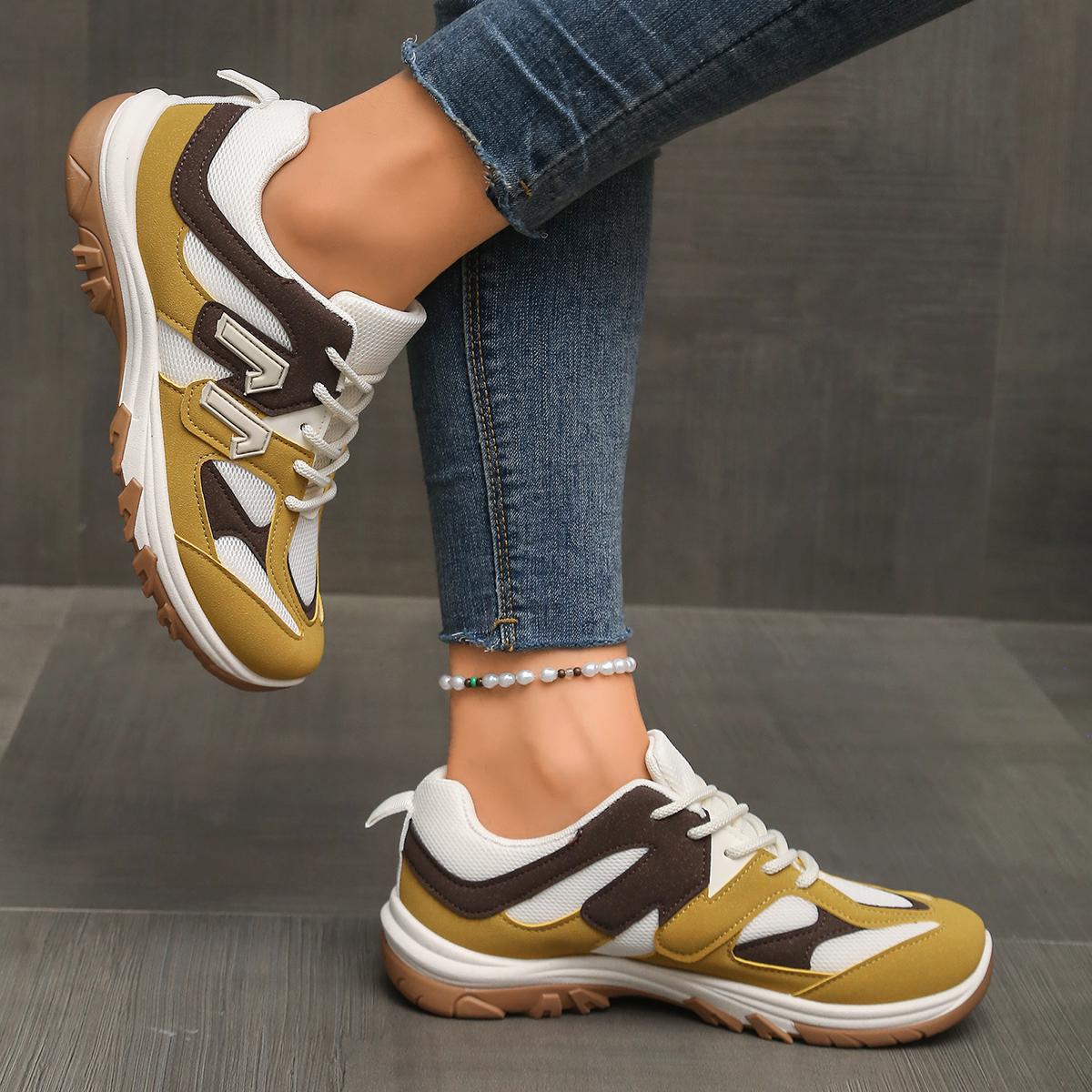 Sepatu Hiking Wanita Anti Seli - Women'S Yellow Fashion Sneakers ulasan dan harga