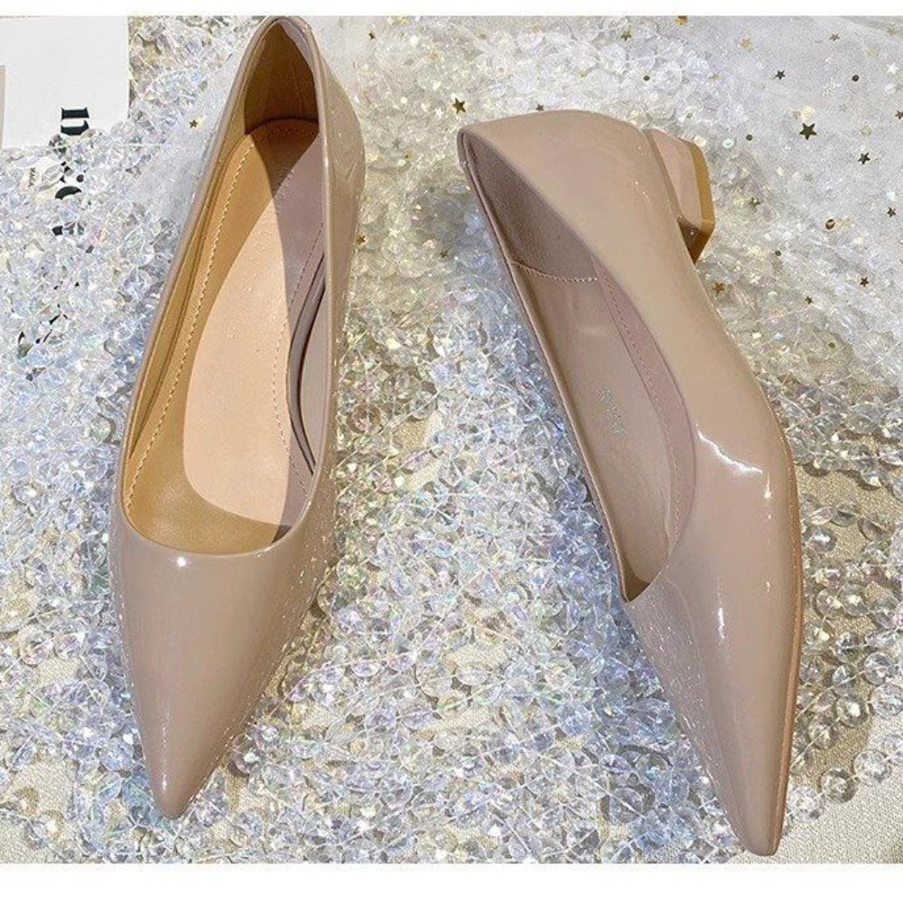 Sepatu hak rendah 3cm model Pr - Women Fashion Heels ulasan dan harga