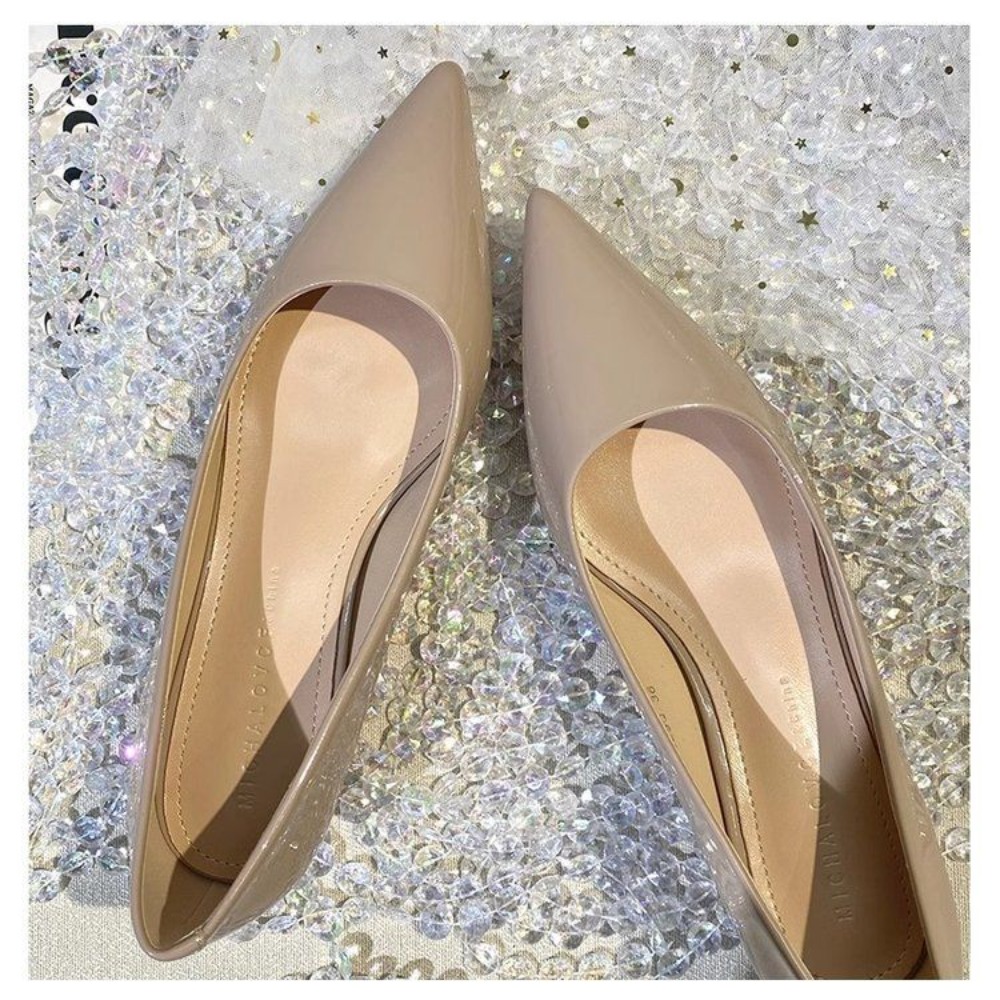 Sepatu hak rendah 3cm model Pr - Women Fashion Heels ulasan dan harga