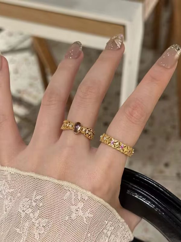 Cincin Jari Renda Amethyst Ber - Women'S Fashion Victorian Era ulasan dan harga